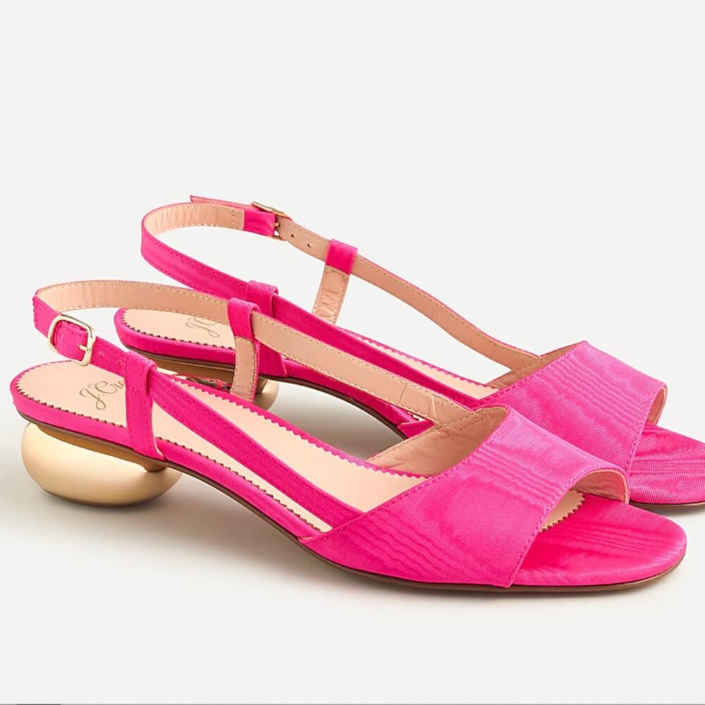 Brand New In Box JCrew Slingback Sandals with Gold Heel - size 7